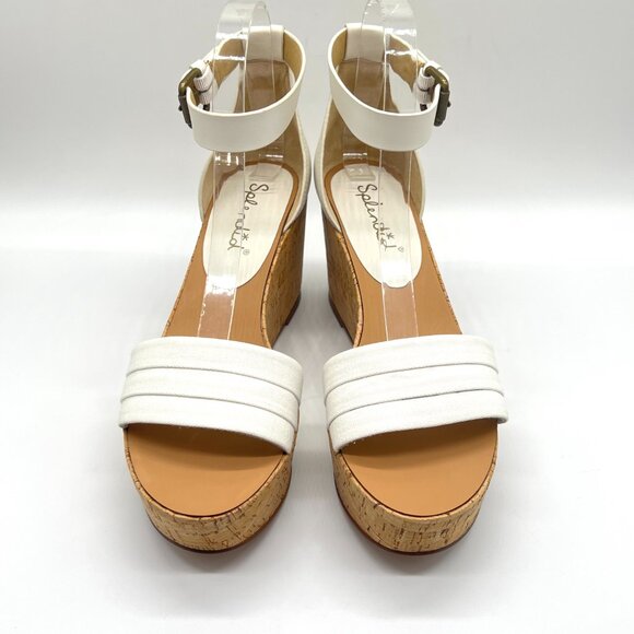 Splendid Womens Size 10M‎ Travis White Cork Platforms Sandals Shoes - Picture 2 of 14